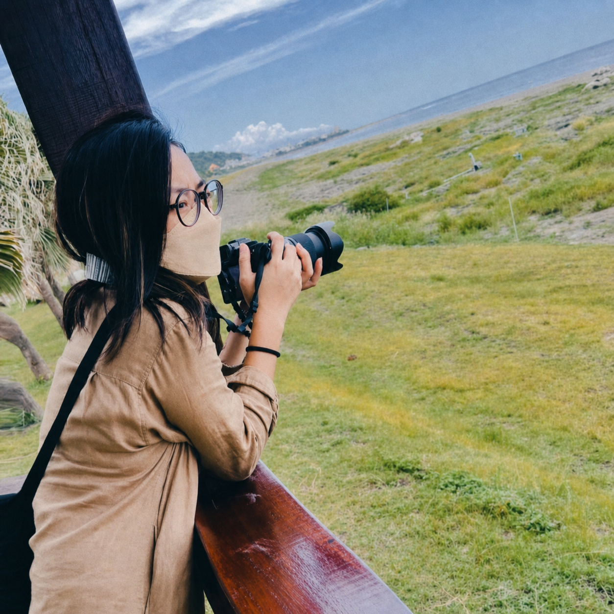 Yancai producer working with a camera on location in Taiwan